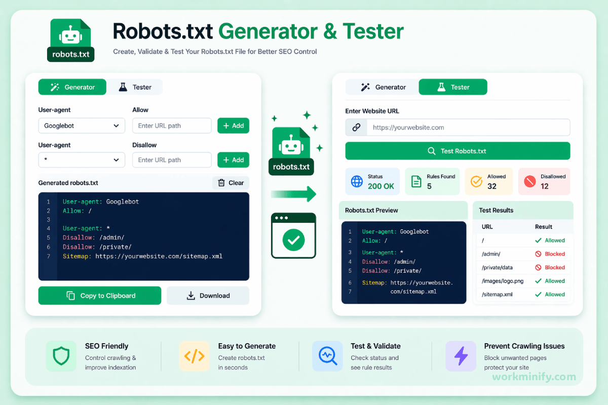Robots.txt Generator & Tester